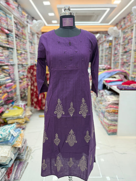 Jaipur Khadi Cotton Aline Kurti - ALKT108