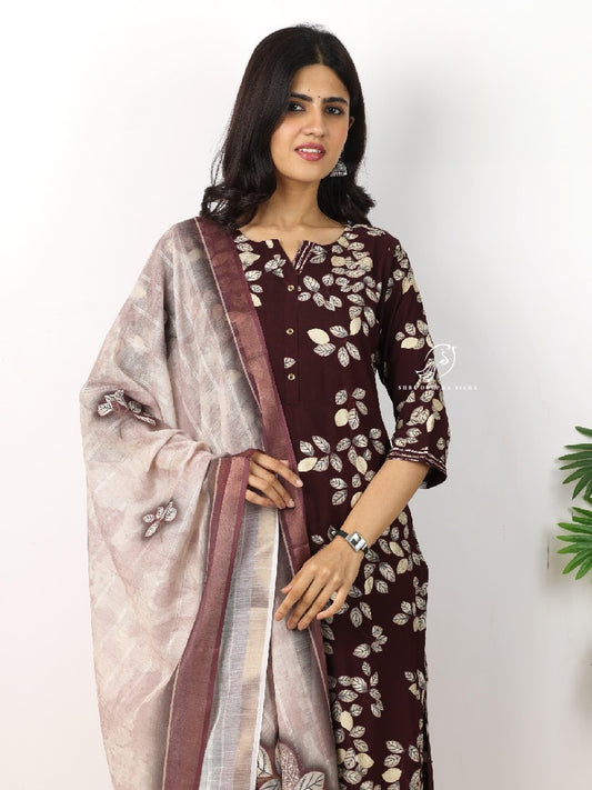 Spun Cotton Silk 3-Piece Salwar Set