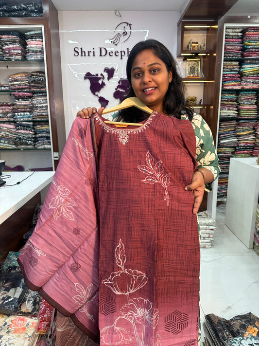 Embroidery with Digital Prints 3 Pcs Silk Salwar Set - JVSS16