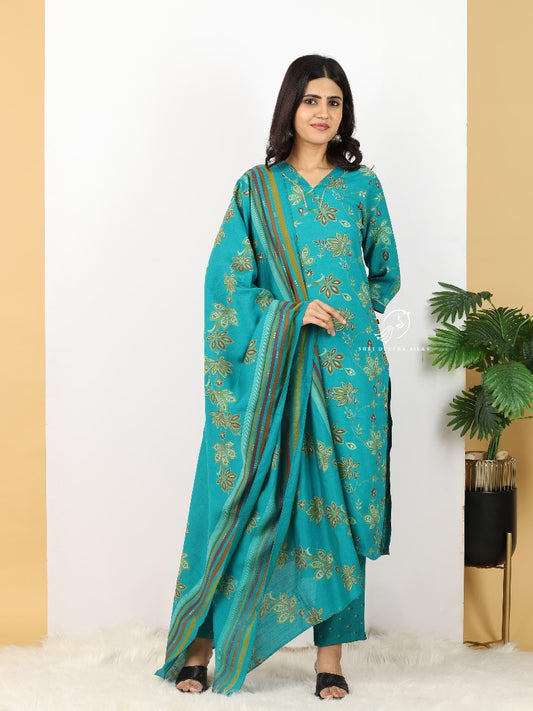 Spun Cotton Silk 3-Piece Salwar Set