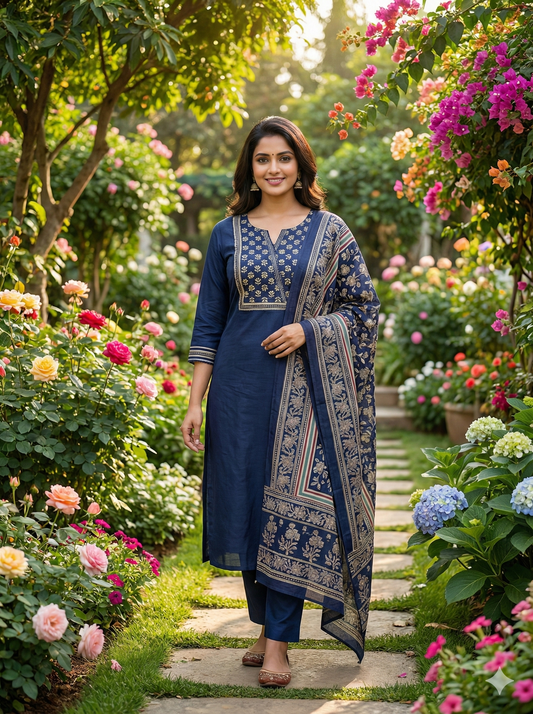 Pure Cotton 3 Pcs Salwar Set - PCS24