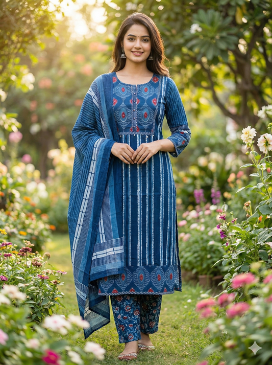 Pure Cotton 3 Pcs Salwar Set - PCS25