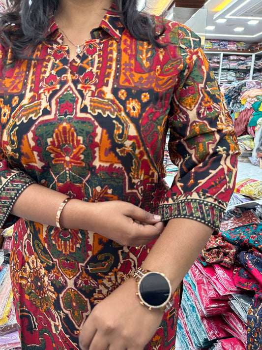 Kashmiri Co Ord Set Mustard