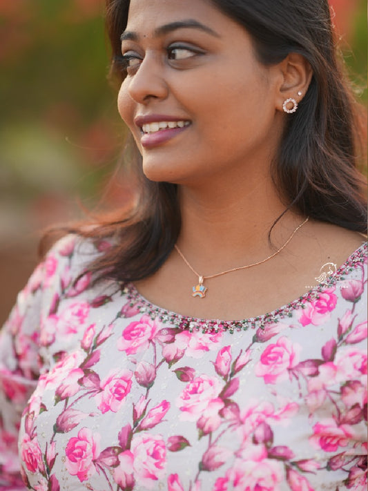 Floral Grey Sequin Maxi