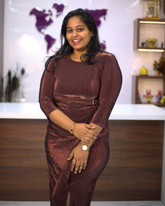 Brown Shimmer Bodycon Midi - WNMD46