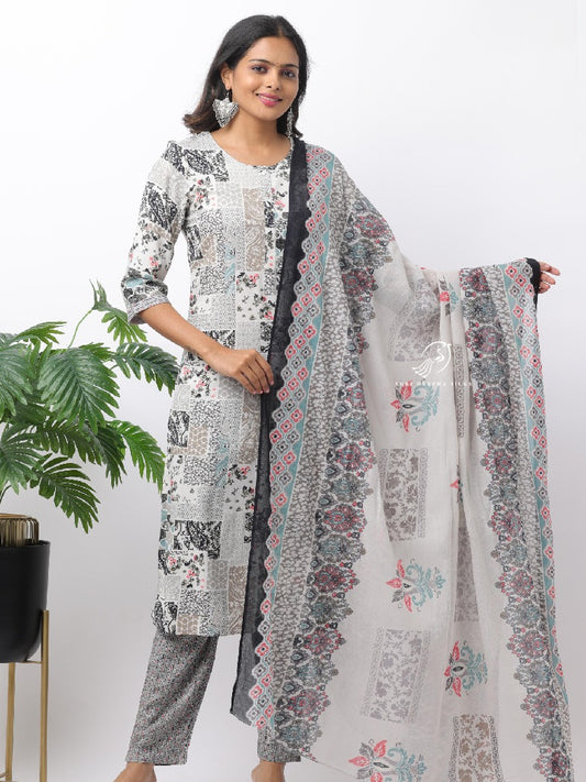 Spun Cotton Silk 3-Piece Salwar Set