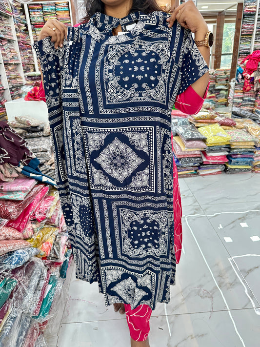 Co Ord Set Navy Blue Square