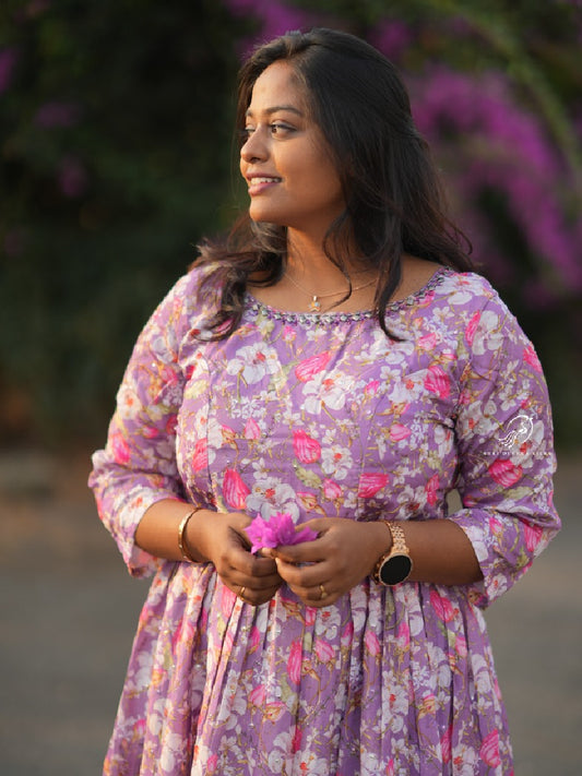 Floral Lilac Sequin Maxi