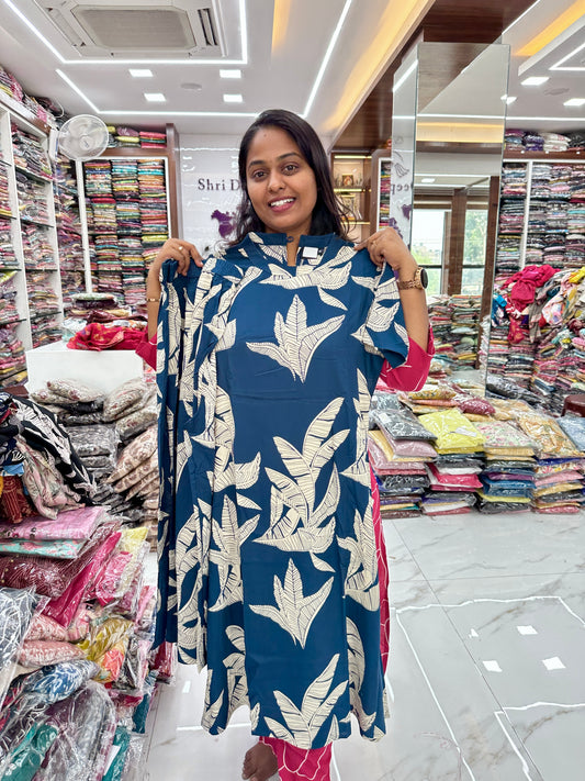 Co Ord Set Blue Banana Leaf