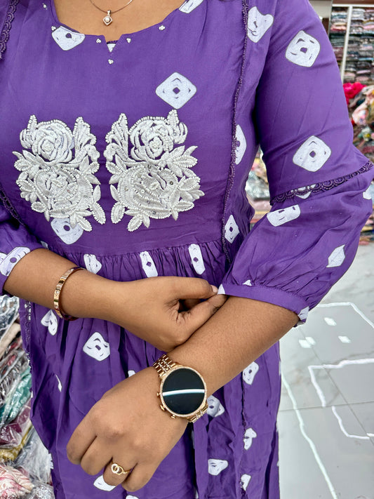 Vibrant Cotton Co Ord Set Lavender