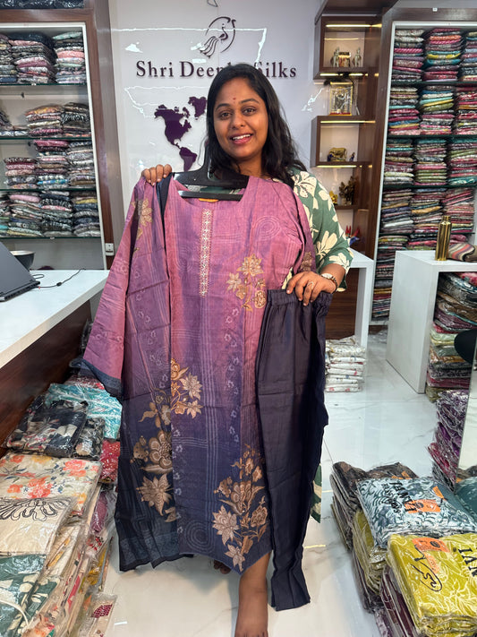 Embroidery with Digital Prints 3 Pcs Silk Salwar Set - JVSS18