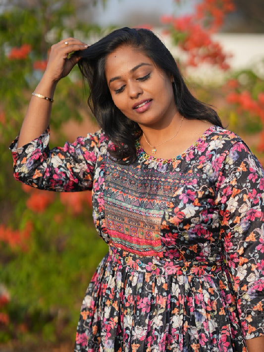 Floral Black Premium Maxi