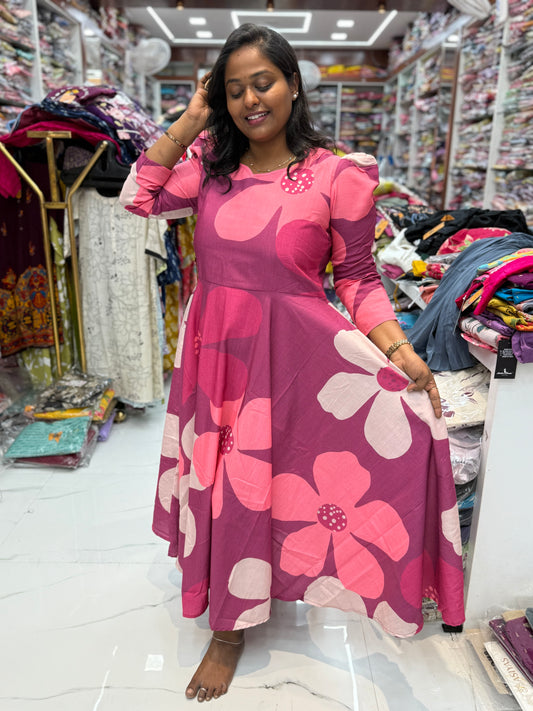 Digital Print Full Flare Long Maxi - DPMX07