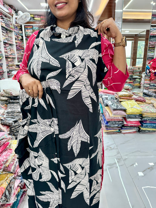 Co Ord Set Black Banana Leaf