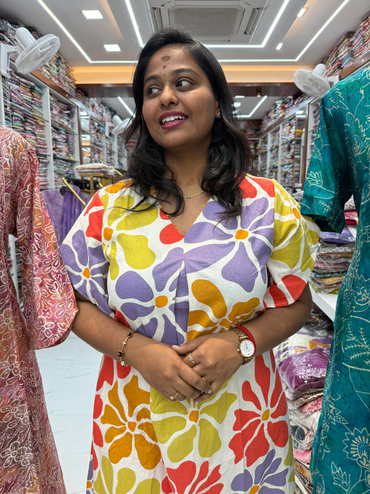 Khadi Cotton Aline Kurti - ALKT118