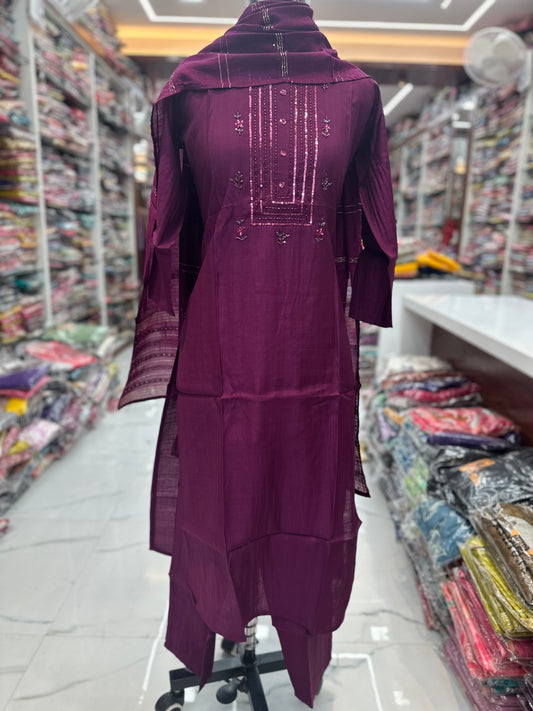 Premium Party Wear 3 Pcs Salwar Set - PSS