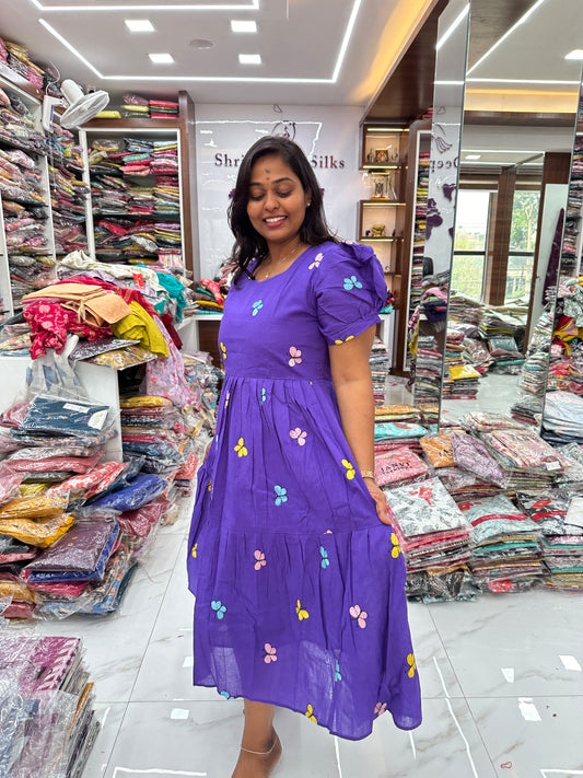 Butterfly Puff oothapoo Midi dress