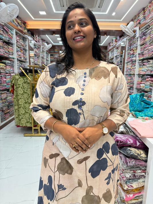 Crushy Silk Aline Kurti - AVKT01