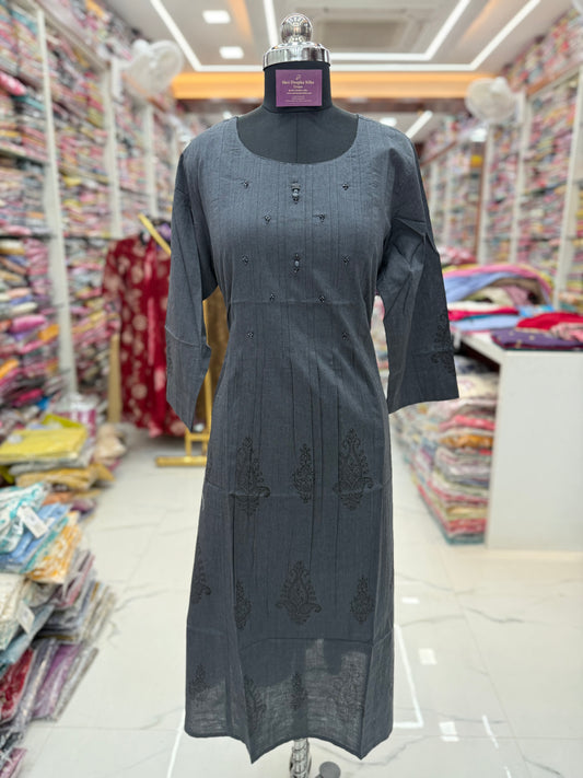 Jaipur Khadi Cotton Aline Kurti - ALKT107