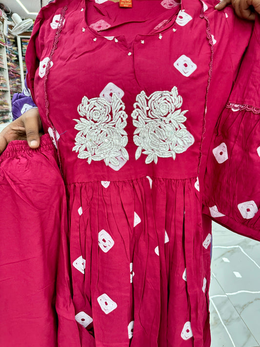 Vibrant Cotton Co Ord Set Pink