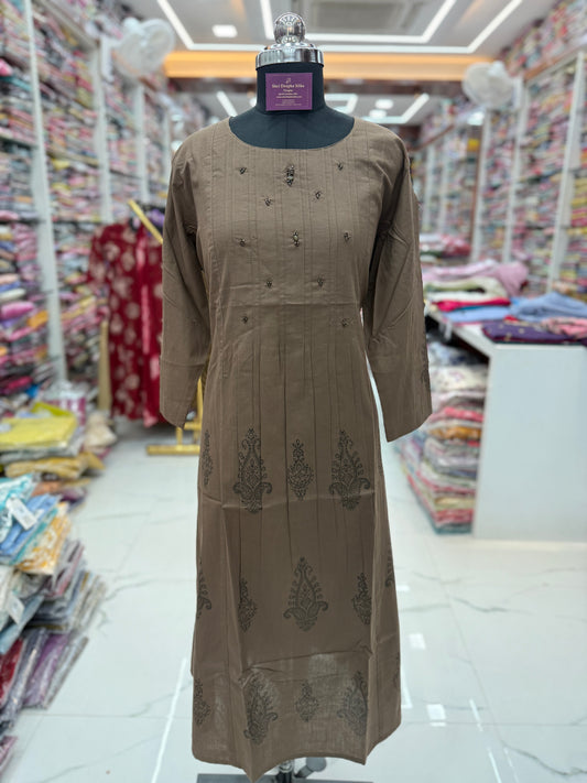 Jaipur Khadi Cotton Aline Kurti - ALKT106
