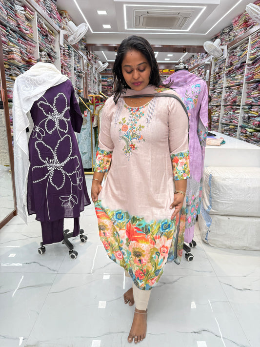 Premium Khadi Cotton 3 Pcs Salwar Set - PKSS02