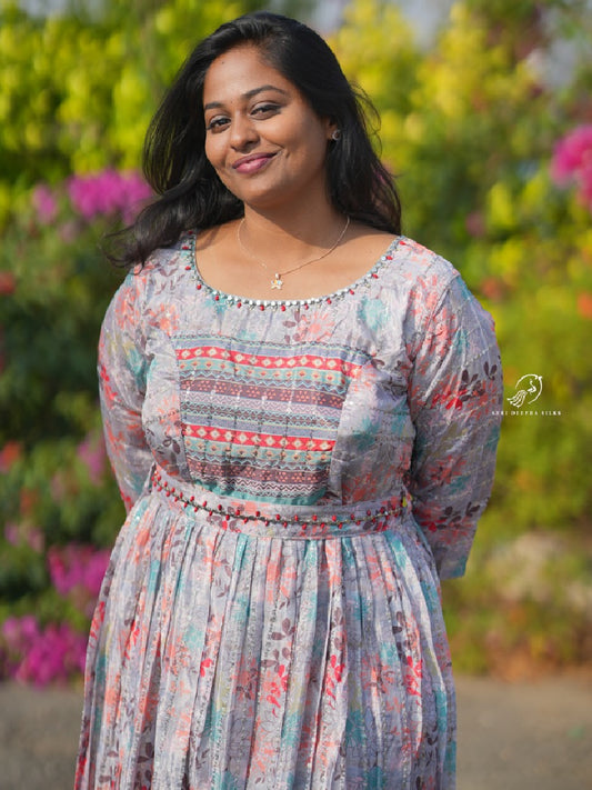 Floral Crystal Grey Premium Maxi