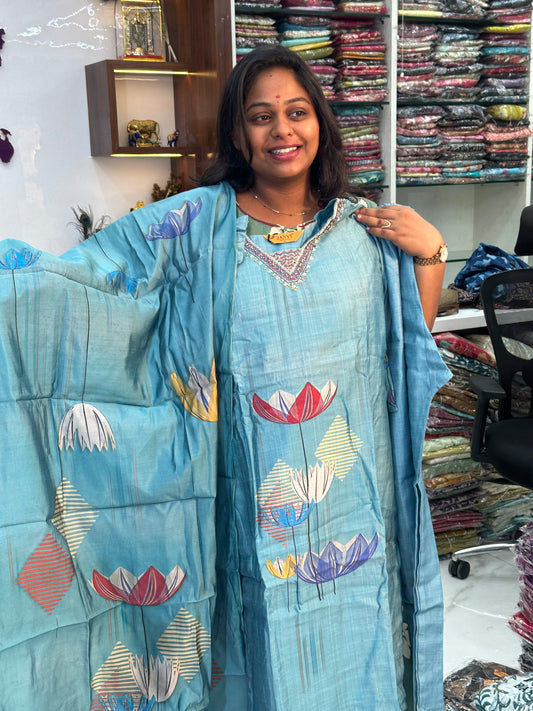 Embroidery with Digital Prints 3 Pcs Silk Salwar Set - JVSS24
