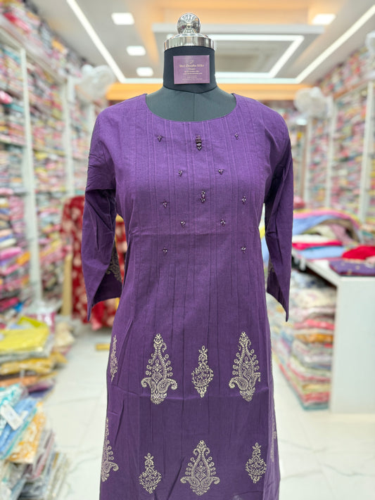 Jaipur Khadi Cotton Aline Kurti - ALKT108