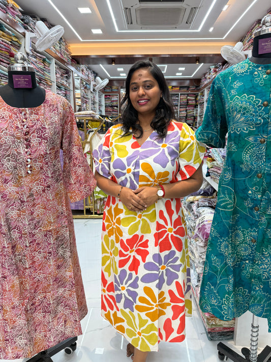 Khadi Cotton Aline Kurti - ALKT118