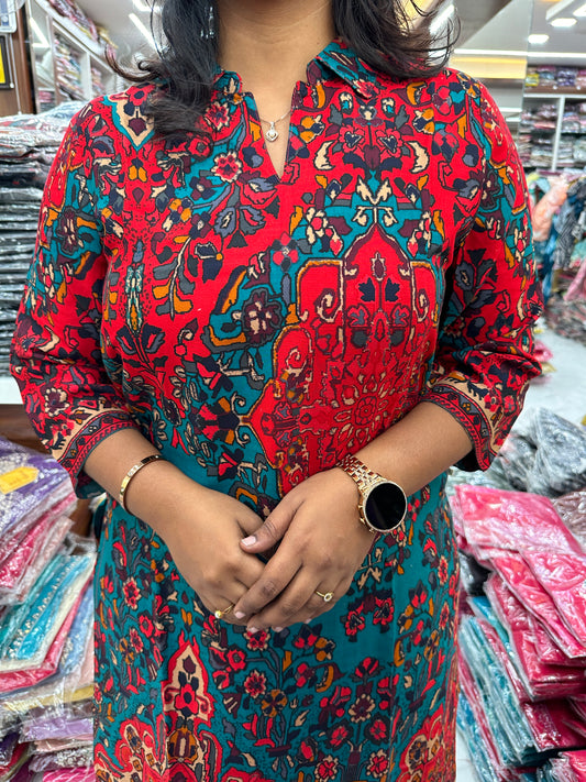 Kashmiri Co Ord Set Red