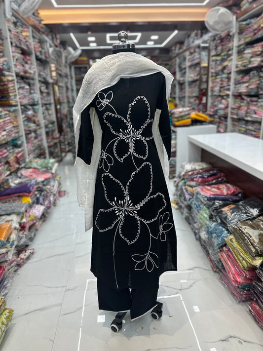 Premium Khadi Cotton 3 Pcs Salwar Set - PKSS05