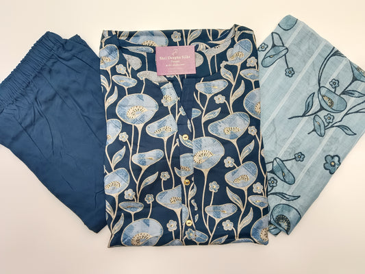 Office Wear Spun Cotton 3 Pcs Salwar Set