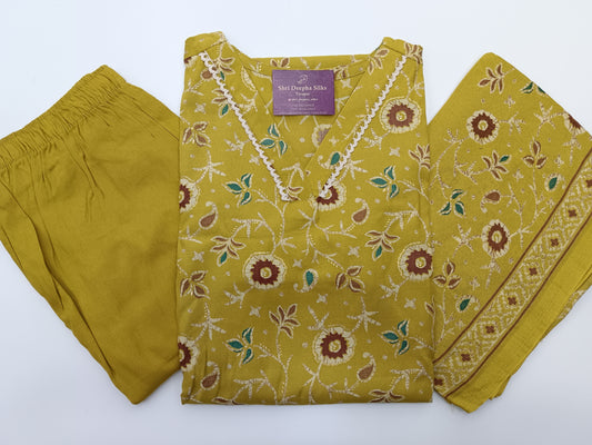 Office Wear Spun Cotton 3 Pcs Salwar Set