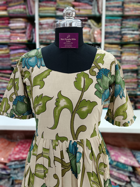 Kalamkari Cotton Puff Midi - KKMD01