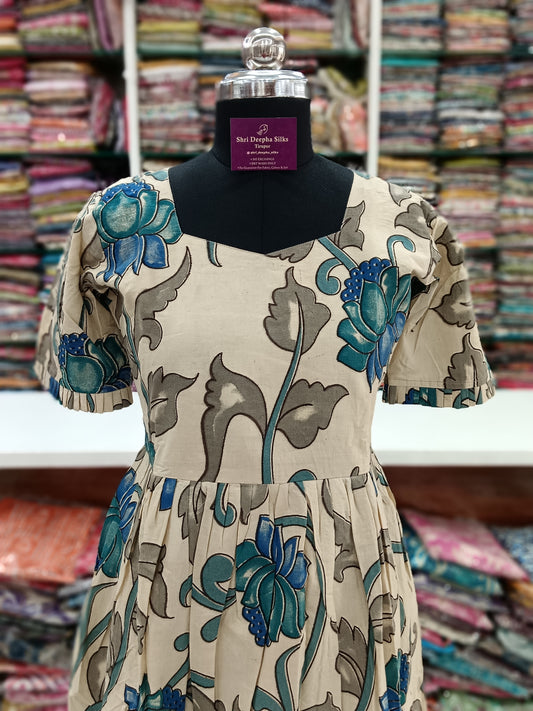 Kalamkari Cotton Puff Midi - KK02