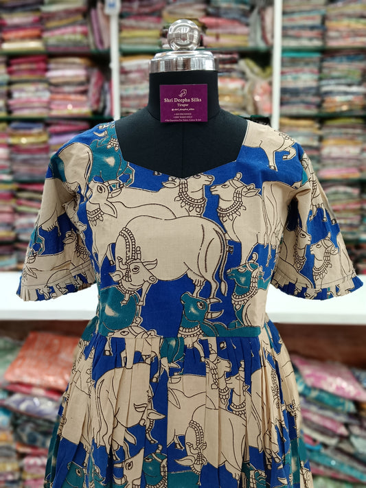 Kalamkari Cotton Puff Midi - KK16