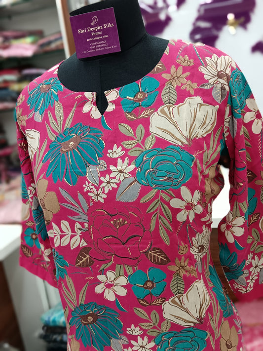 Office Wear Spun Cotton 2 Pcs Salwar Set