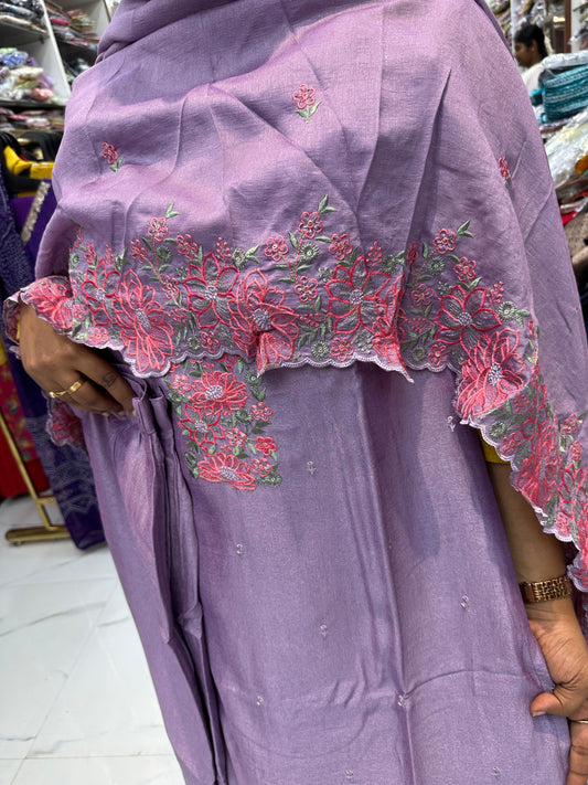 AN02 - Premium Silk 3Pcs Lilac Party wear Salwar Set