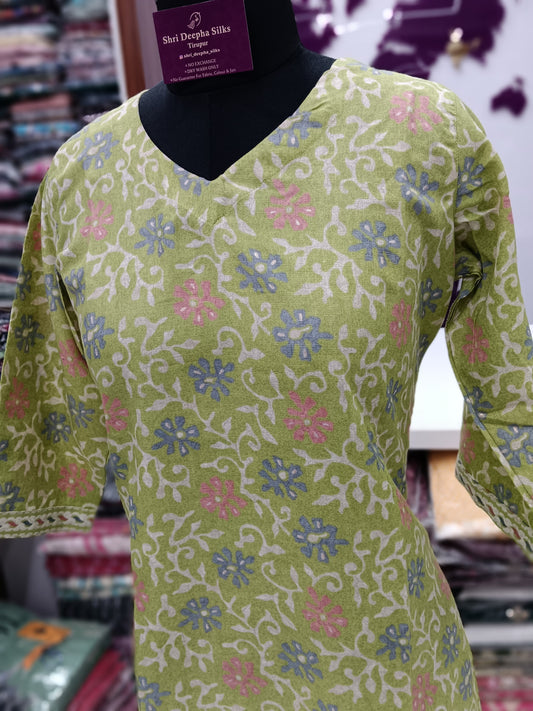 Office Wear Spun Cotton 2 Pcs Salwar Set