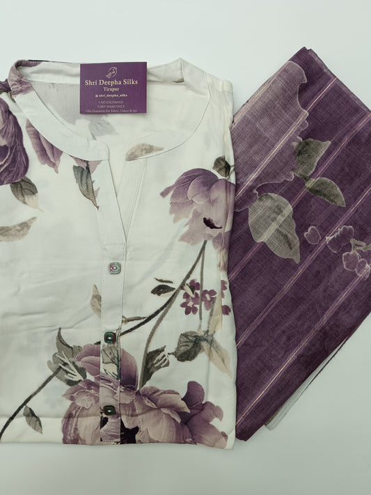 Office Wear Spun Cotton 3 Pcs Salwar Set