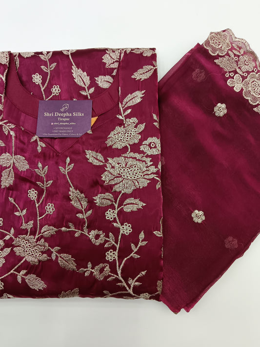 Printed Organza Embroidery Set Premium Party Wear