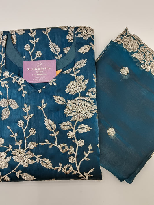 Printed Organza Embroidery Set Premium Party Wear