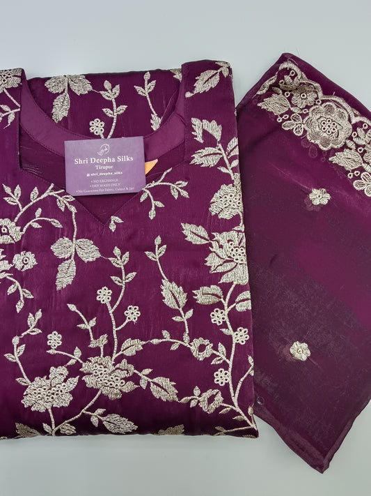 Printed Organza Embroidery Set Premium Party Wear