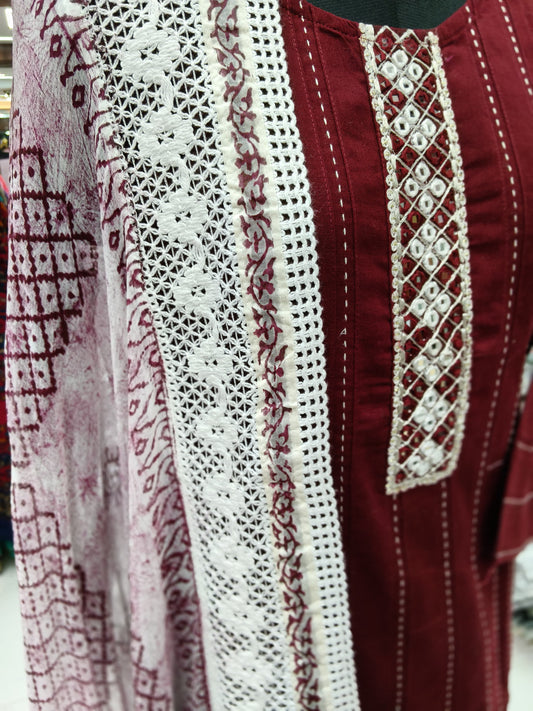 Premium Party Wear Mirror Work 3 Pcs Salwar Set