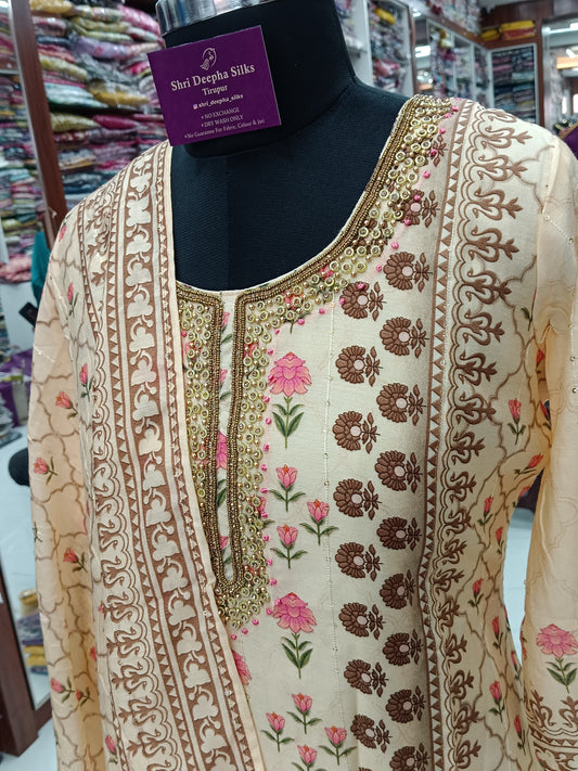 Premium Party Wear Pure Muslin Digital Print 3 Pcs Salwar Set