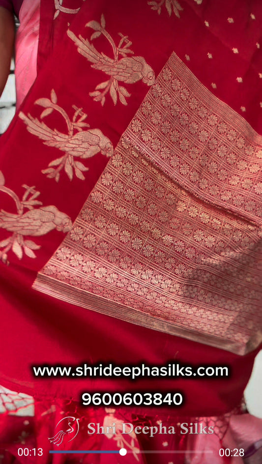 Parrot Tussar Silk Saree