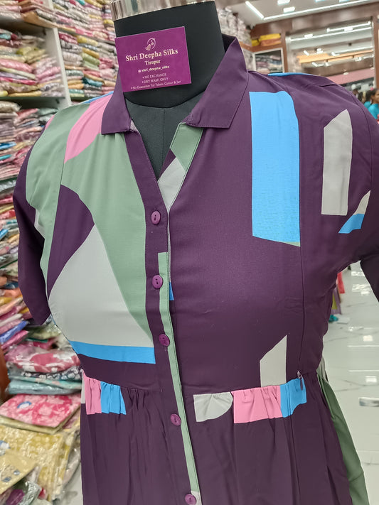 Spun Cotton Dark Purple Feeding Midi - FM11