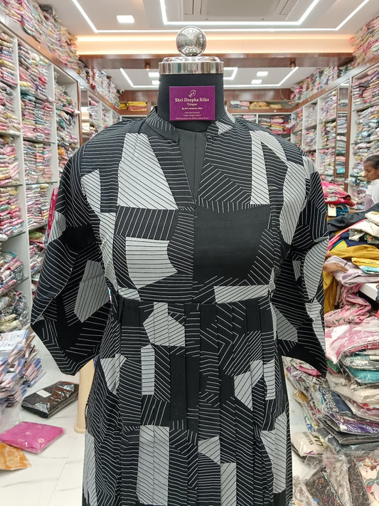 Spun Cotton Black & Grey Feeding Midi - FM12