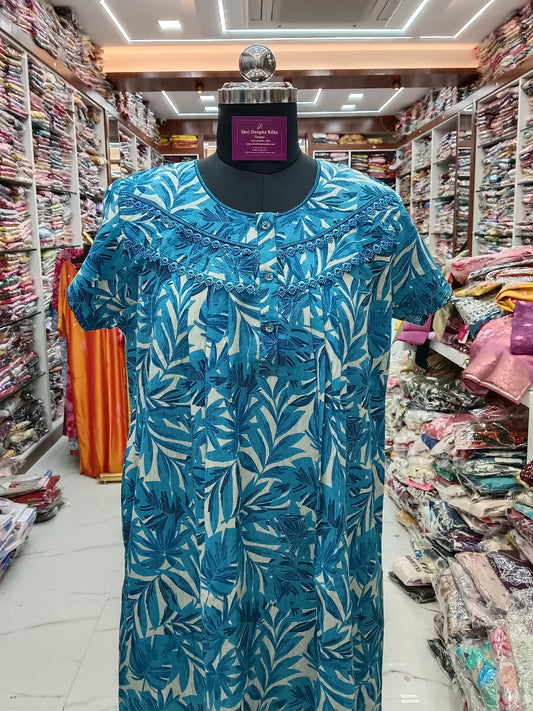 Crush Cotton Front Pleated Nighty